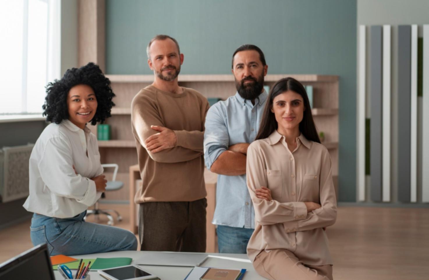 Sessão de mentoria empresarial com análise de estratégias